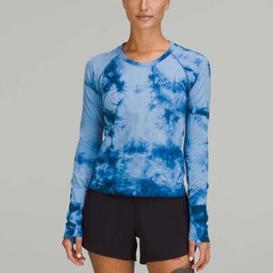 Lululemon Swifty Tech long sleeve top blue marble dye Size 8